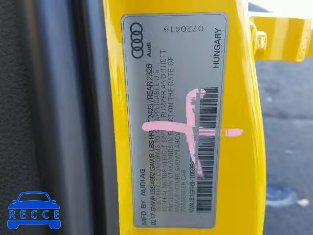 2017 AUDI S3 PREMIUM WAUB1GFF6H1059583 image 9