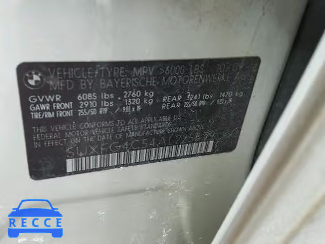 2010 BMW X6 XDRIVE3 5UXFG4C54AL225539 зображення 9