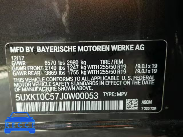 2018 BMW X5 XDR40E 5UXKT0C57J0W00053 image 9