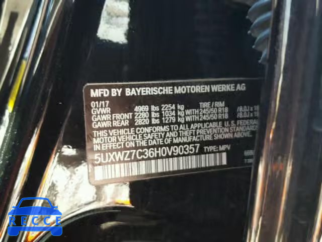 2017 BMW X3 SDRIVE2 5UXWZ7C36H0V90357 image 9