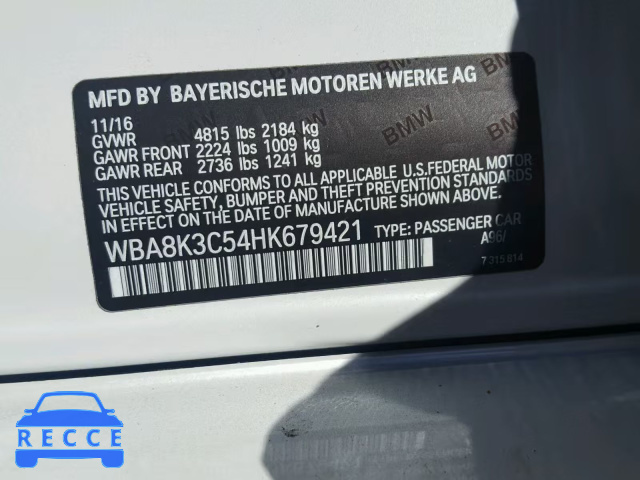 2017 BMW 330 XI WBA8K3C54HK679421 Bild 9