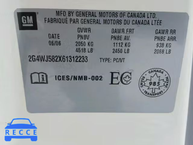 2006 BUICK ALLURE CXL 2G4WJ582X61312233 image 9