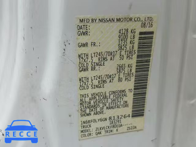 2016 NISSAN NV 2500 S 1N6BF0LY6GN813264 зображення 9