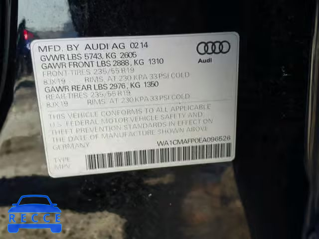 2014 AUDI Q5 TDI WA1CMAFP0EA096526 зображення 9