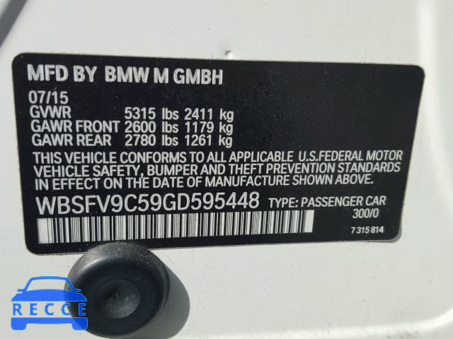 2016 BMW M5 WBSFV9C59GD595448 image 9