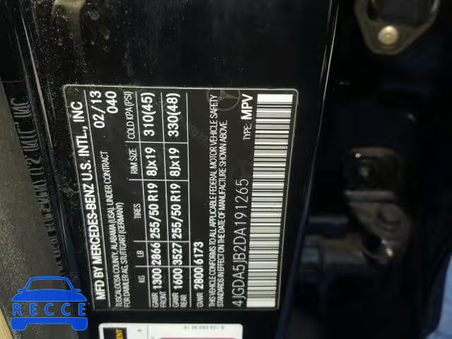 2013 MERCEDES-BENZ ML 350 4JGDA5JB2DA191265 image 9