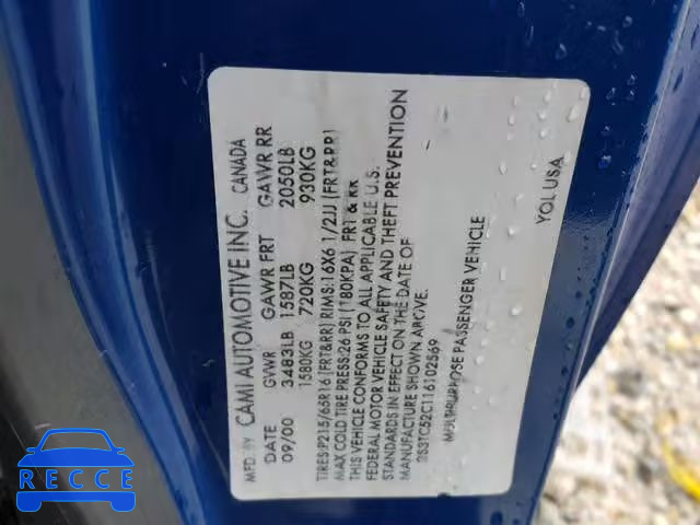 2001 SUZUKI VITARA JLS 2S3TC52C116102569 image 9