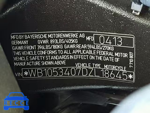 2013 BMW S 1000 RR WB1053407DZL18645 image 9