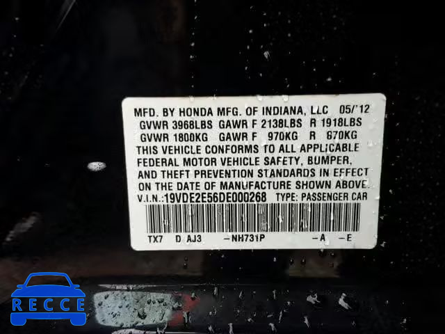 2013 ACURA ILX 24 PRE 19VDE2E56DE000268 image 9