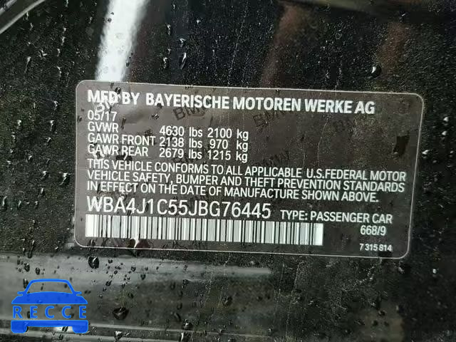 2018 BMW 430I GRAN WBA4J1C55JBG76445 image 9
