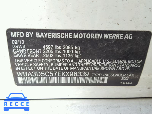 2014 BMW 328 D WBA3D5C57EKX96339 зображення 9