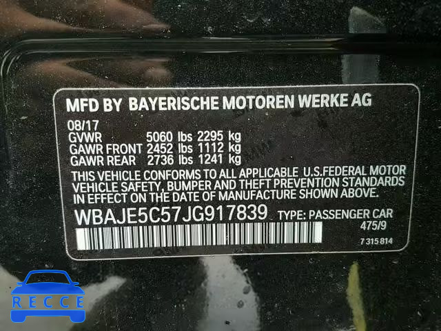 2018 BMW 540 I WBAJE5C57JG917839 image 9