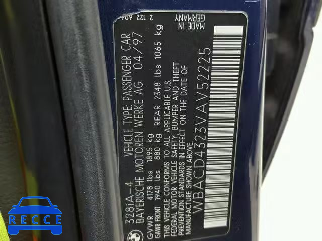 1997 BMW 328 I AUTO WBACD4323VAV52225 image 9