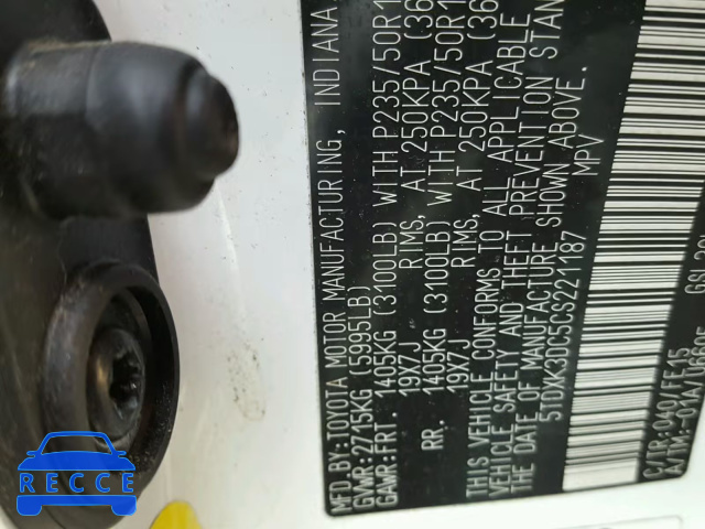 2012 TOYOTA SIENNA SPORT 5TDXK3DC5CS221187 image 9