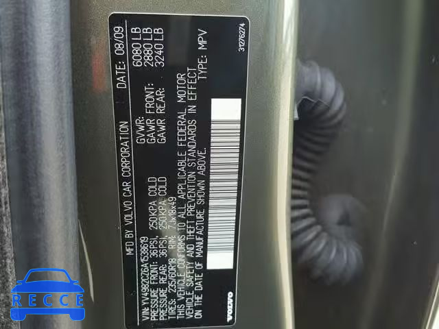 2010 VOLVO XC90 3.2 YV4982CZ6A1538619 image 9