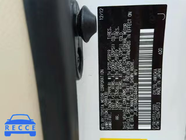 2013 LEXUS RX 450 JTJBC1BA8D2446478 image 9