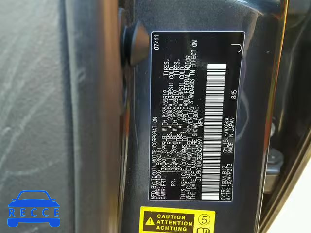 2011 LEXUS RX 450 JTJBC1BA2B2422691 image 9