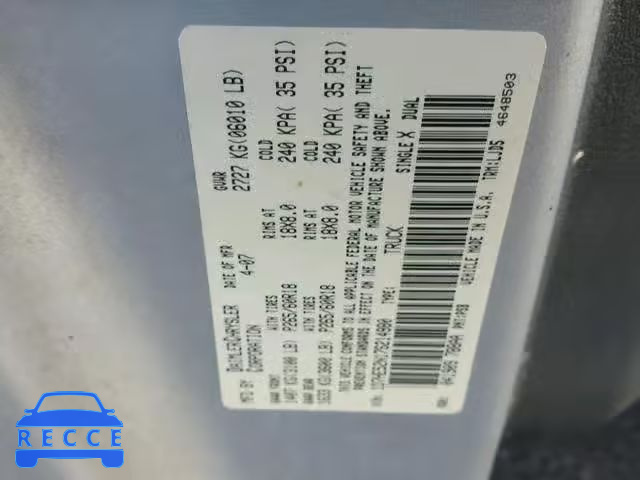 2007 DODGE DAKOTA LAR 1D7HE52N17S214980 image 9