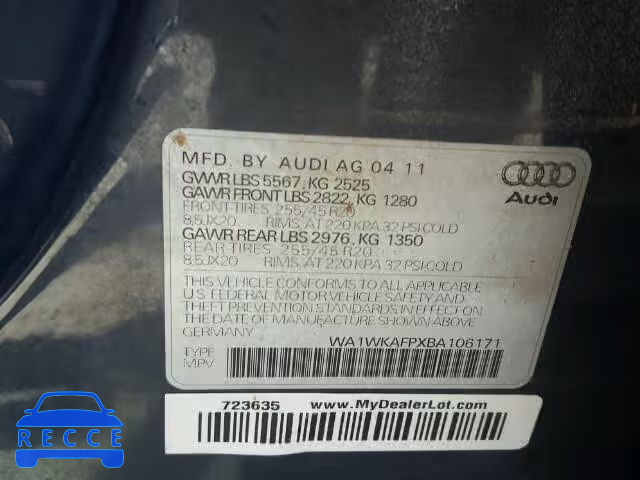 2011 AUDI Q5 PRESTIG WA1WKAFPXBA106171 image 9