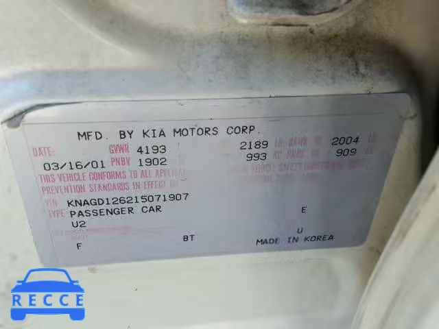 2001 KIA OPTIMA MAG KNAGD126215071907 image 9