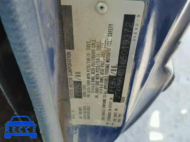 1986 TOYOTA PICKUP RN6 JT4RN64D1G5019372 image 9