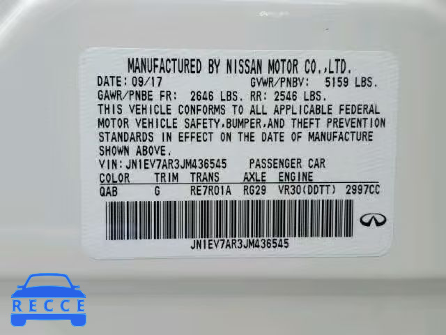 2018 INFINITI Q50 LUXE JN1EV7AR3JM436545 image 9