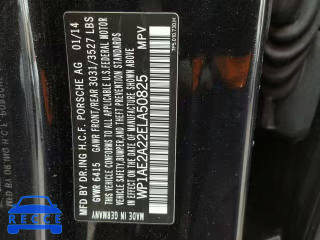 2014 PORSCHE CAYENNE S WP1AE2A22ELA50825 image 9