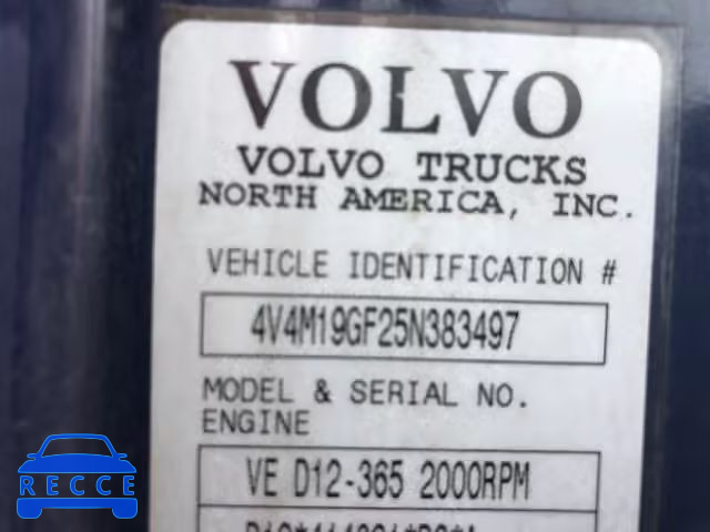2005 VOLVO VN VNM 4V4M19GF25N383497 зображення 9