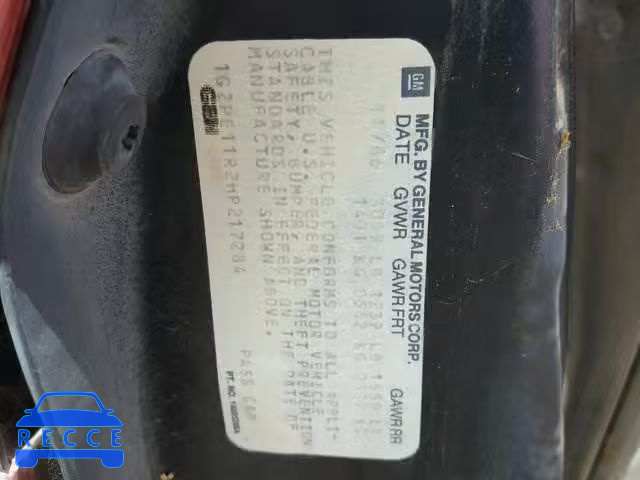 1987 PONTIAC FIERO 1G2PE11R2HP217284 image 9