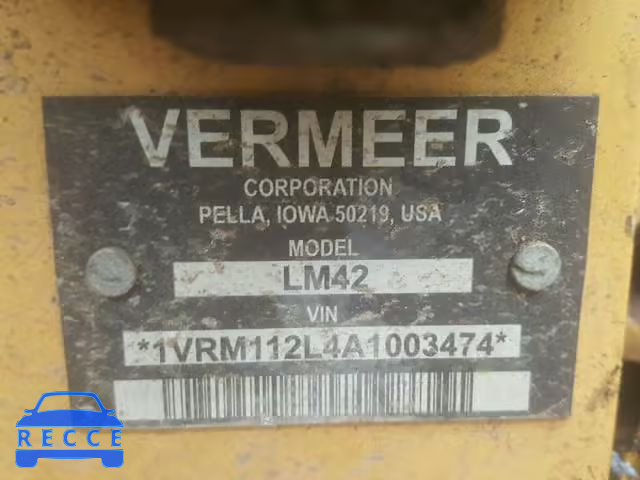 2011 VERM TRENCHER 1VRM112L4A1003474 image 9