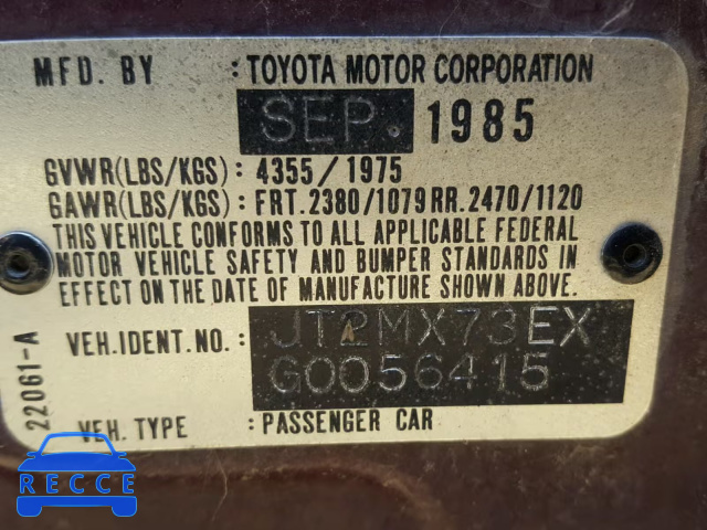 1986 TOYOTA CRESSIDA L JT2MX73EXG0056415 image 9