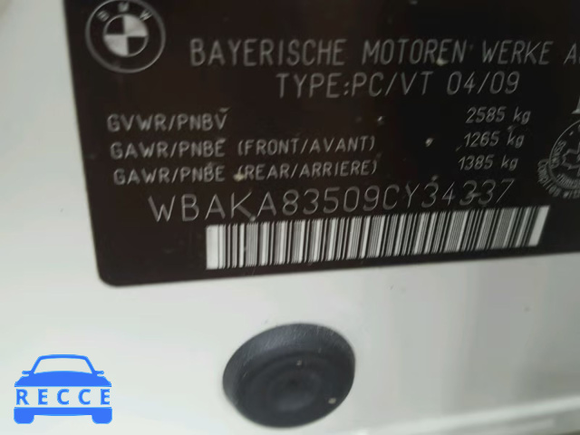 2009 BMW 750 I WBAKA83509CY34337 зображення 9