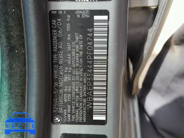 2004 BMW 325 XIT WBAEP33444PF04744 Bild 9