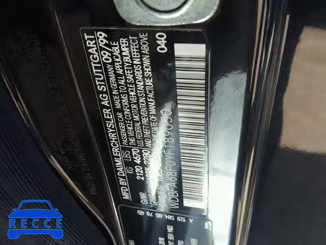2000 MERCEDES-BENZ SL 500 WDBFA68F0YF189050 Bild 9