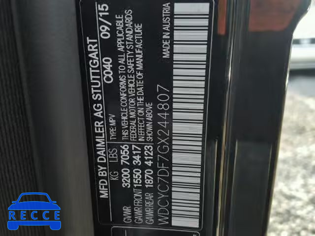 2016 MERCEDES-BENZ G 63 AMG WDCYC7DF7GX244807 Bild 9