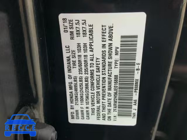 2018 HONDA CR-V EX 7FARW2H56JE016888 image 9