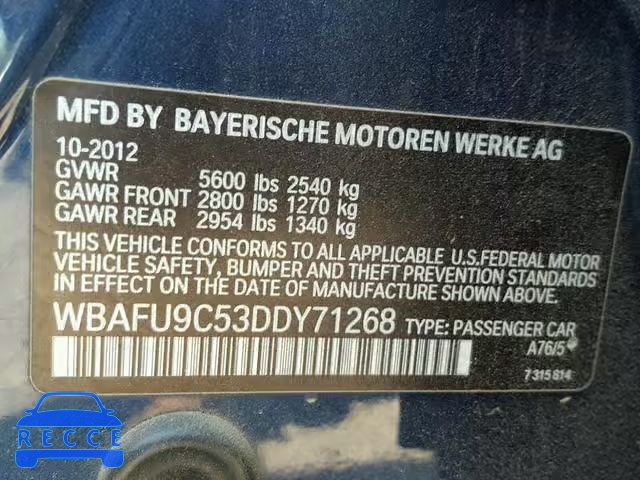 2013 BMW 550 XI WBAFU9C53DDY71268 image 9