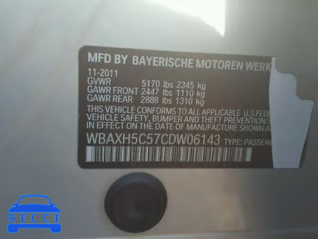 2012 BMW 528 XI WBAXH5C57CDW06143 Bild 9