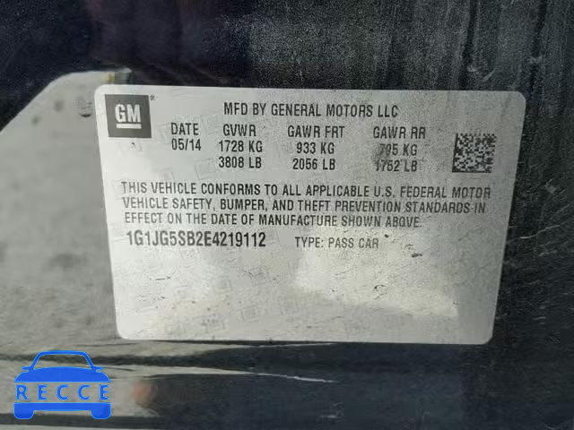 2014 CHEVROLET SONIC RS 1G1JG5SB2E4219112 image 9