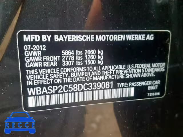 2013 BMW 535 XIGT WBASP2C58DC339081 image 9