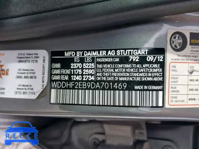 2013 MERCEDES-BENZ E 350 BLUE WDDHF2EB9DA701469 image 9