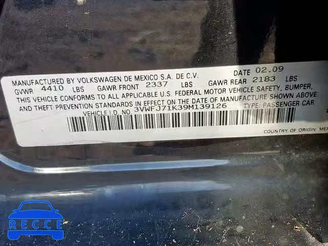2009 VOLKSWAGEN GLI AUTOBA 3VWFJ71K39M139126 зображення 9