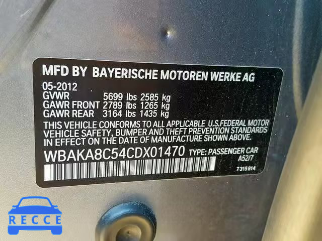 2012 BMW 750 I WBAKA8C54CDX01470 зображення 9