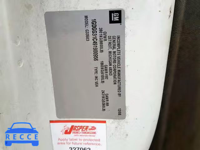 2009 GMC SAVANA CUT 1GDGG31C491900956 Bild 9