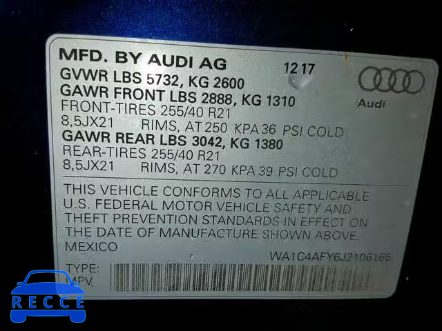 2018 AUDI SQ5 PRESTI WA1C4AFY6J2106165 image 9