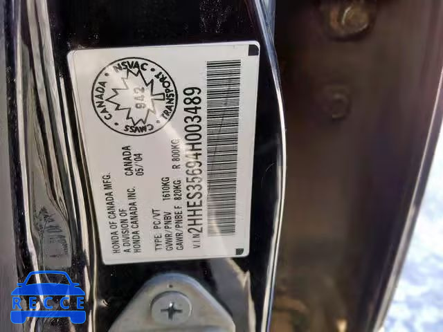 2004 ACURA 1.7EL TOUR 2HHES35694H003489 image 9