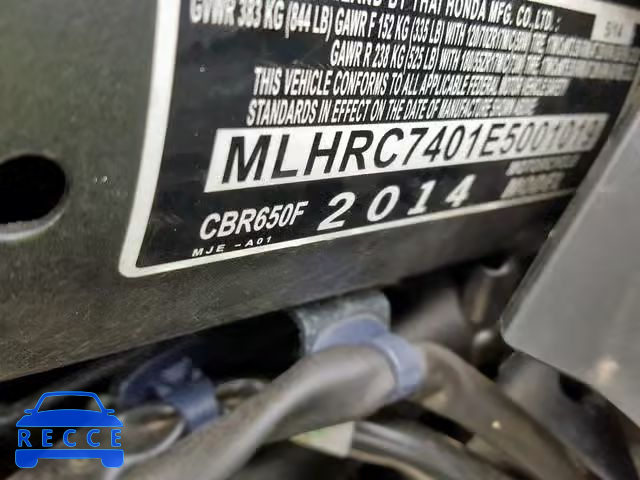 2014 HONDA CBR650 F MLHRC7401E5001019 image 9