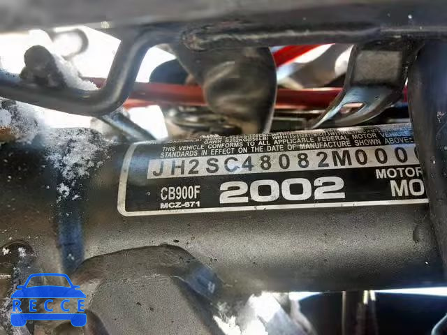 2002 HONDA CB900 F JH2SC48082M000097 зображення 9