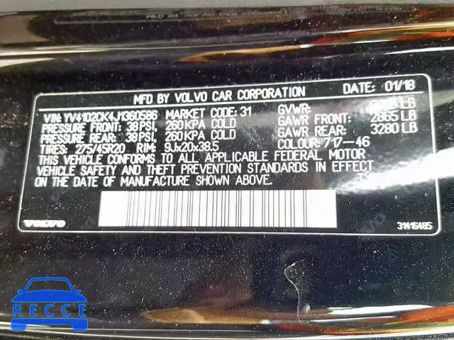 2018 VOLVO XC90 T5 YV4102CK4J1360586 image 9