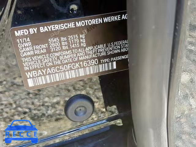 2015 BMW 740 I WBAYA6C50FGK16390 image 9